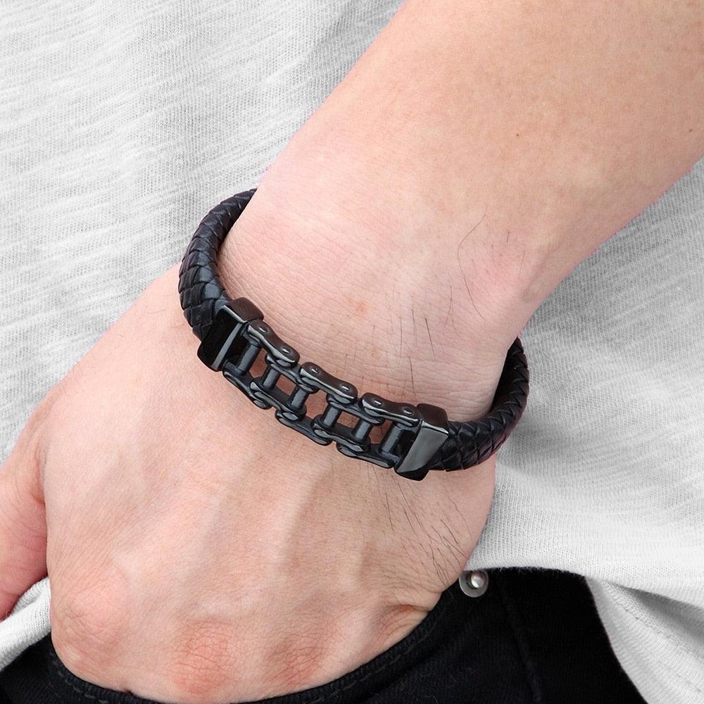 Pulseira Masculina de Couro Brave - Empório Spartacus