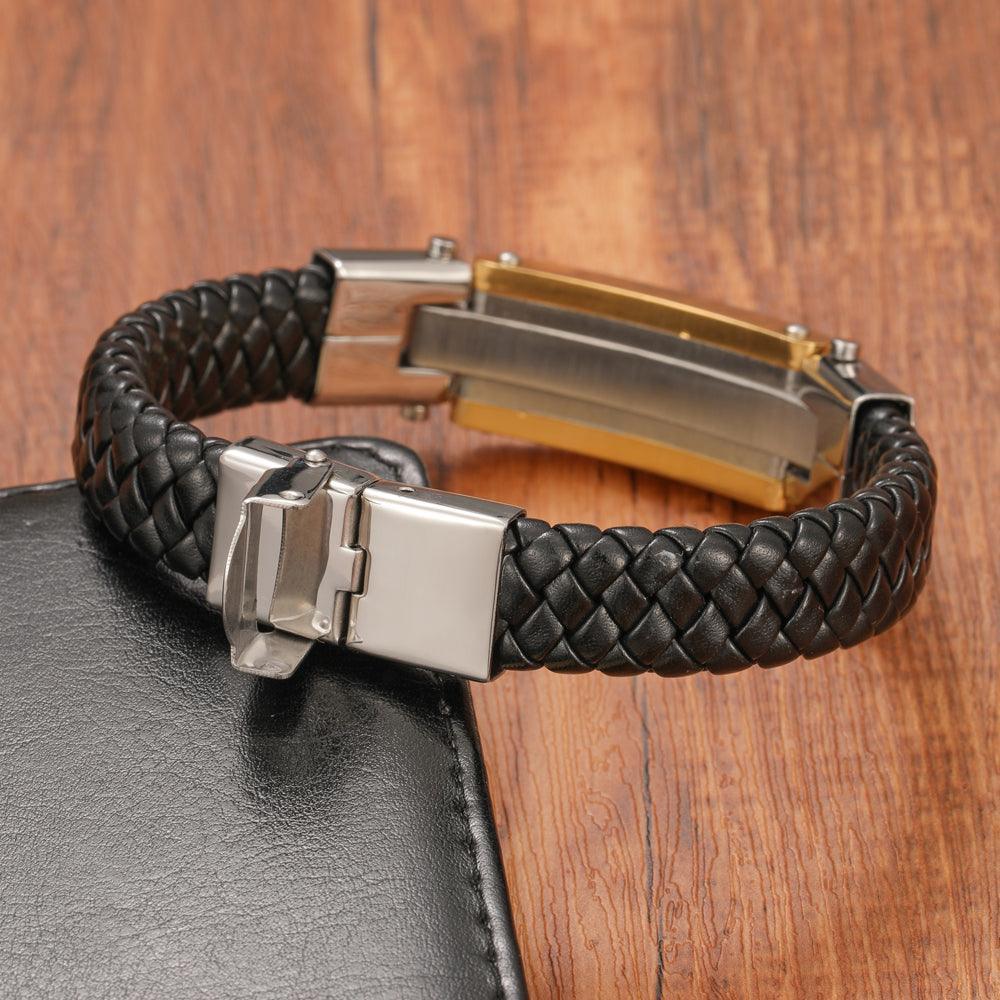 Pulseira Masculina de Couro Cruz Central - Titan - Empório Spartacus