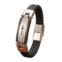 Pulseira Masculina de Couro Cruz Central - Titan - Empório Spartacus