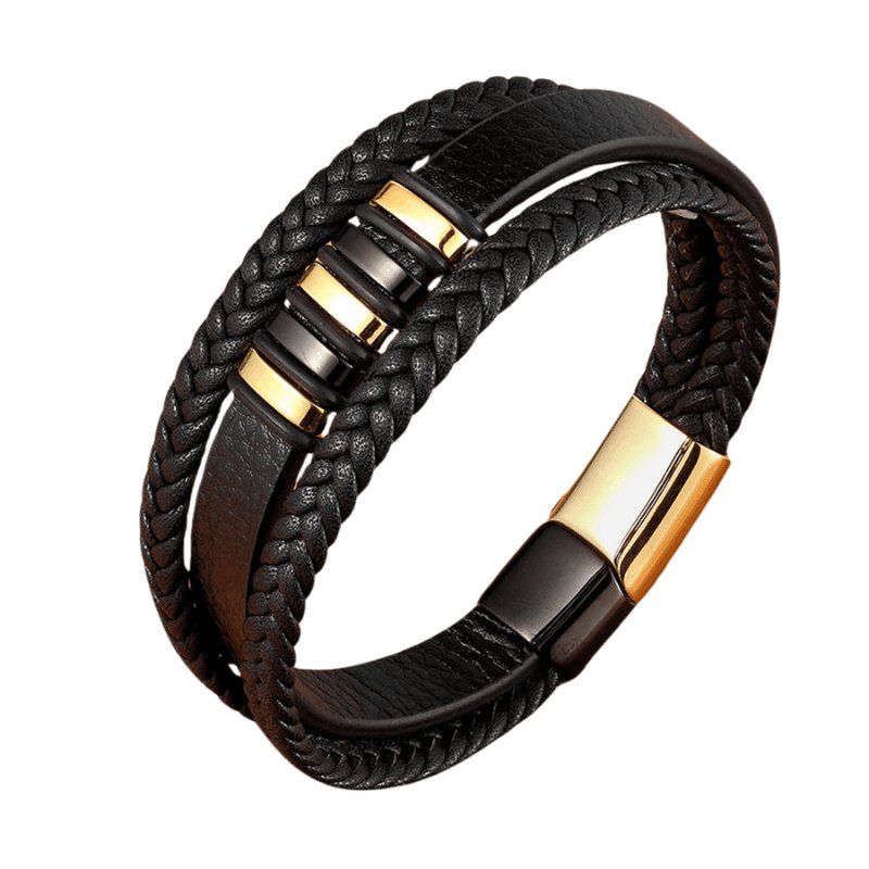 Pulseira Masculina de Couro Leather Thunder - Empório Spartacus