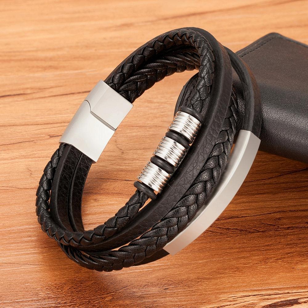 Pulseira Masculina de Couro Style Stealth - Empório Spartacus