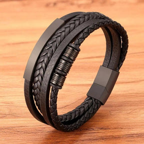 Pulseira Masculina de Couro Style Stealth - Empório Spartacus