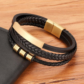 Pulseira Masculina de Couro Style Stealth - Empório Spartacus