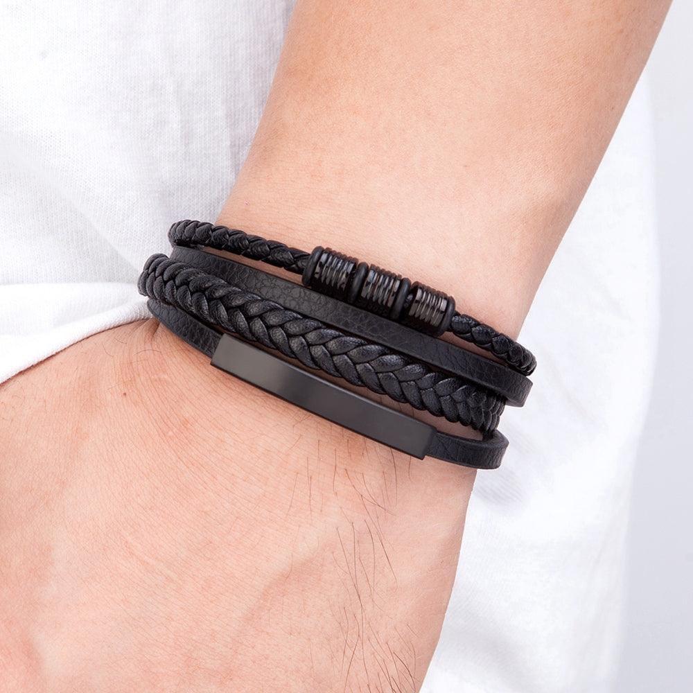 Pulseira Masculina de Couro Style Stealth - Empório Spartacus