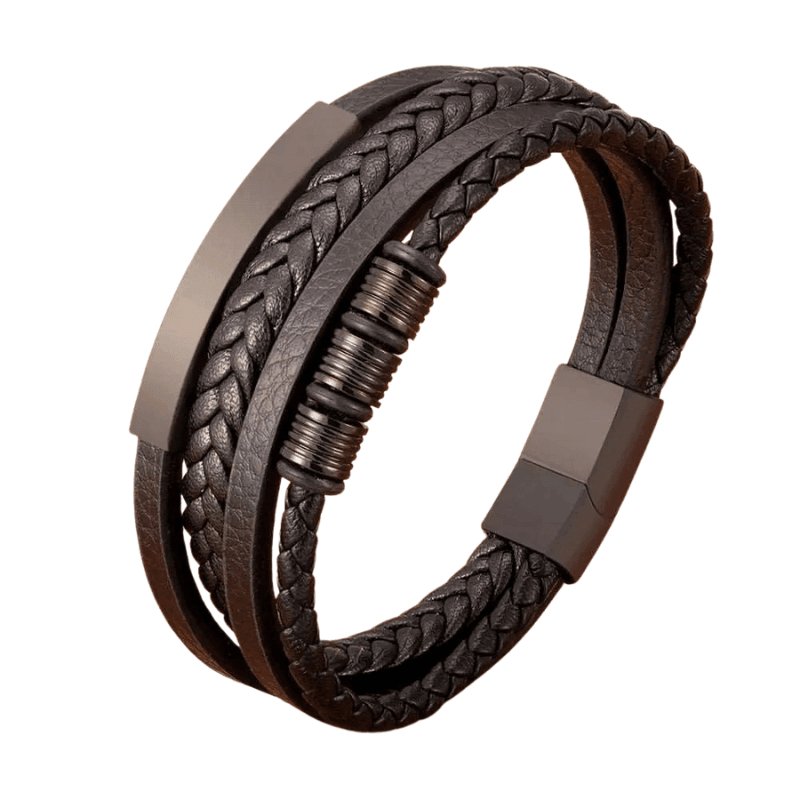 Pulseira Masculina de Couro Style Stealth - Empório Spartacus