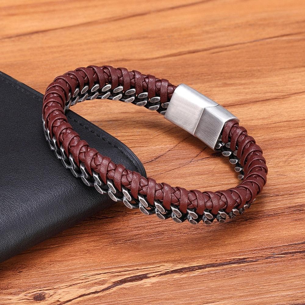 Pulseira Masculina de Couro Viper - Empório Spartacus