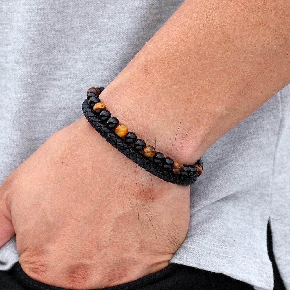 Pulseira Masculina de Couro Wolf - Empório Spartacus