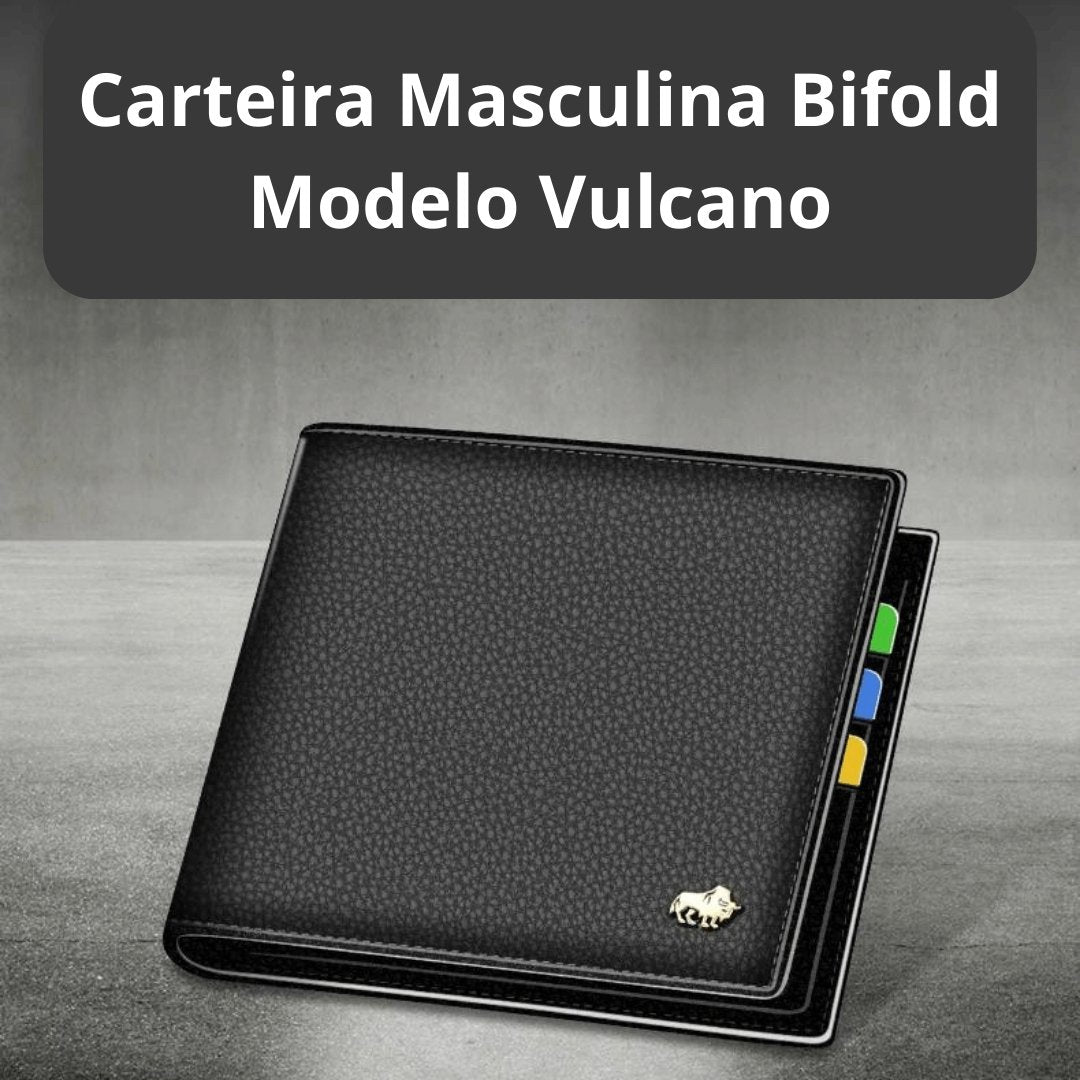 Carteira Masculina Bifold Modelo Vulcano - Empório Spartacus