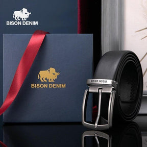 Cinto de Couro Legítimo Bison Denim Preto Modelo Atrides - Empório Spartacus