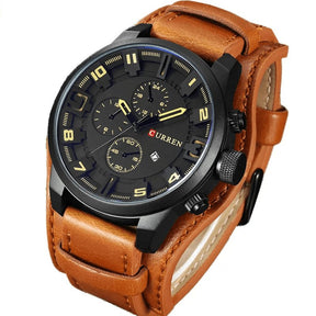 Relógio Masculino CURREN Pulseira de Couro Modelo Muralis - Empório Spartacus