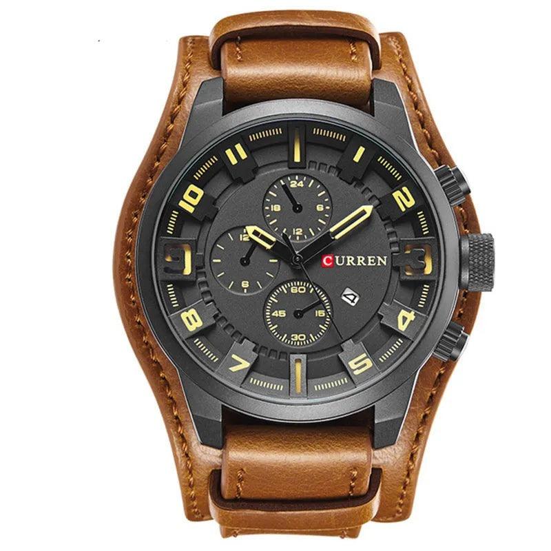 Relógio Masculino CURREN Pulseira de Couro Modelo Muralis - Empório Spartacus