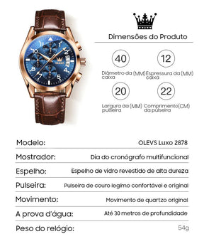 Relógio Masculino OLEVS - Modelo Supreme - Empório Spartacus