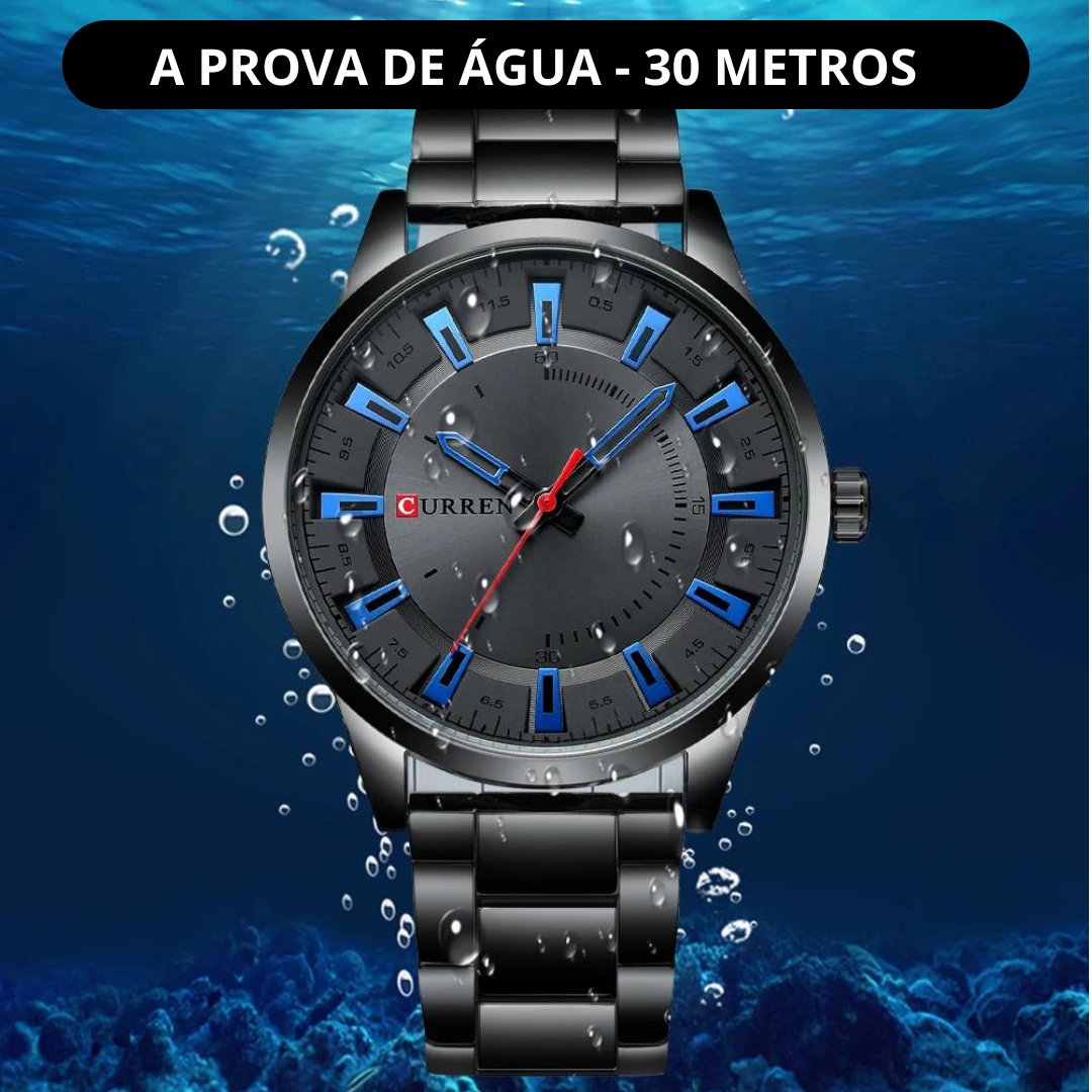 Relógio Masculino Preto CURREN Modelo Black Stealth - Empório Spartacus